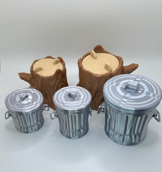 Adorable Trash Skunk Articulating Fidget Toy - Includes Realistic Trash Can or Tree Stump - 3D Printed for Adults & Kids Alike