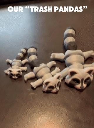 Adorable Trash Raccoon Articulating Fidget Toy - Includes Realistic Trash Can or Tree Stump - 3D Printed for Adults & Kids Alike