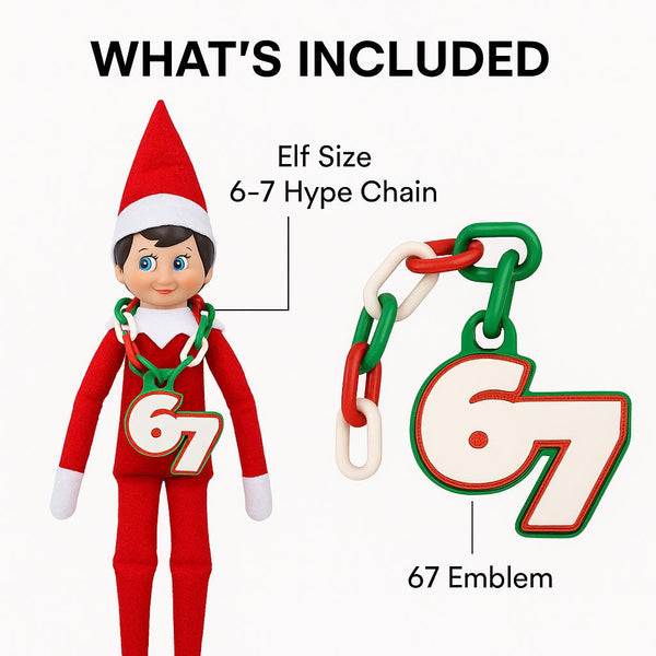 6-7 Elf Sized Hype Chain | Scout Elf Chain | Funny Christmas Gift | SIX - SEVEN