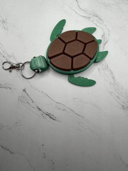 3D-Printed Turtle Keychain Clicker - Satisfying Clicky Fidget Toy