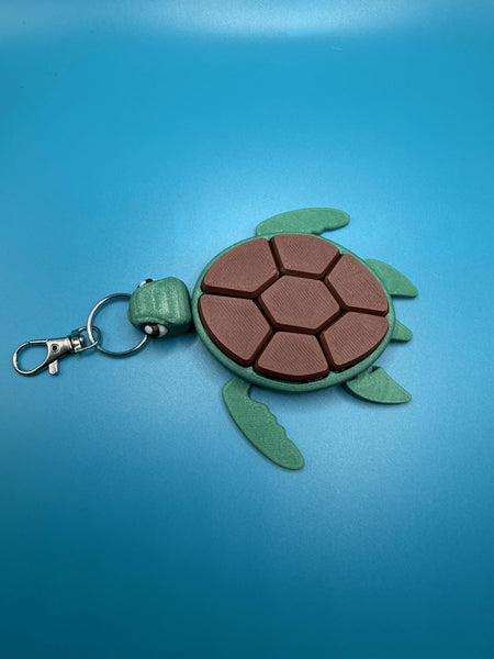 3D-Printed Turtle Keychain Clicker - Satisfying Clicky Fidget Toy
